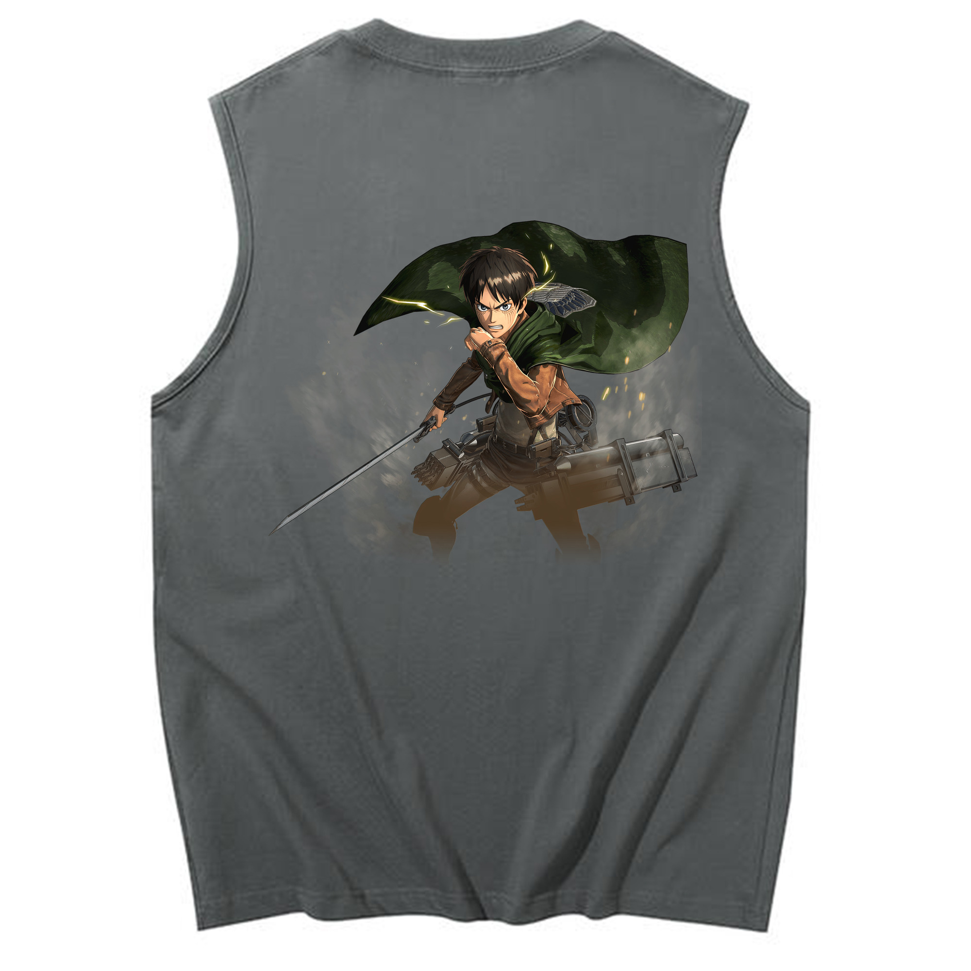（画像用） 進撃の巨人 エレン･イェーガー Attack on Titan Eren Jäger コットン100％タンクトップ（背面プリント）